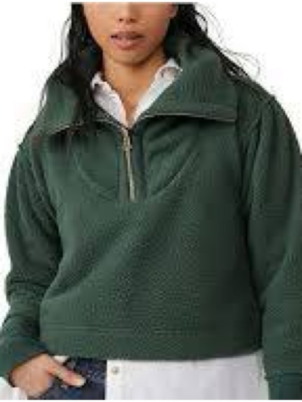 Free People Olive Green Sherpa-Lined Jacket